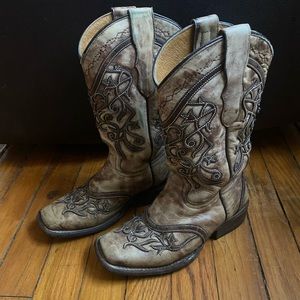 Corral teens square toe cowgirl boots